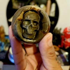 Carved Skull Septarian Sphere
